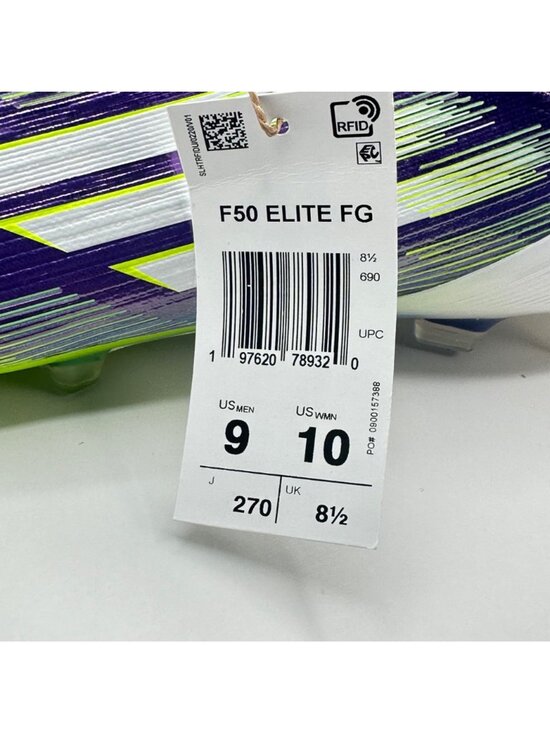 Men’s Adidas F50 Elite FG Firm Ground Soccer Cleats Purple Green Sz 9 JH7615 NEW main image 5